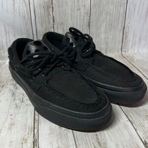 Vans Off the Wall Black Canvas Sneakers size M 5.5 W 7  Skate Shoe
